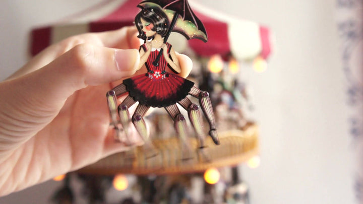 Spider Woman with Web Brooch by Laliblue