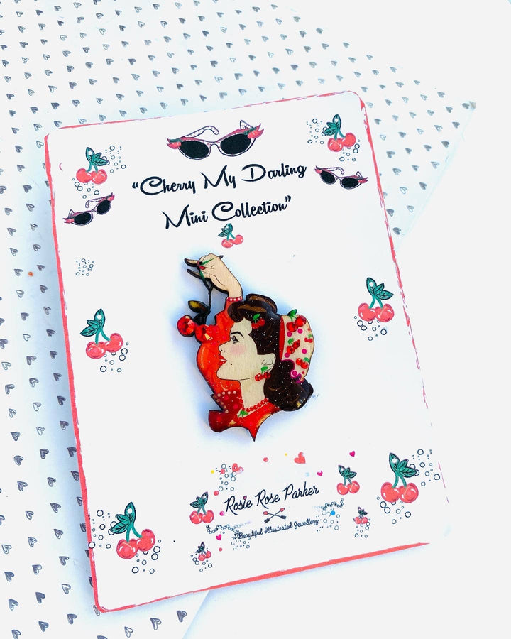 Cherry My Darling Mini Brooch by Rosie Rose Parker