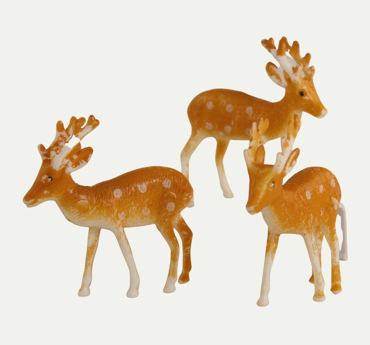 Retro Plastic Reindeer 1.5" - 4pcs