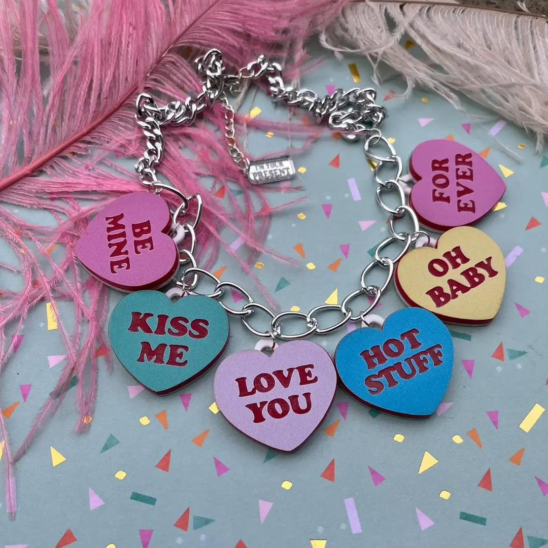 Valentine's Conversation Heart Charm Necklace