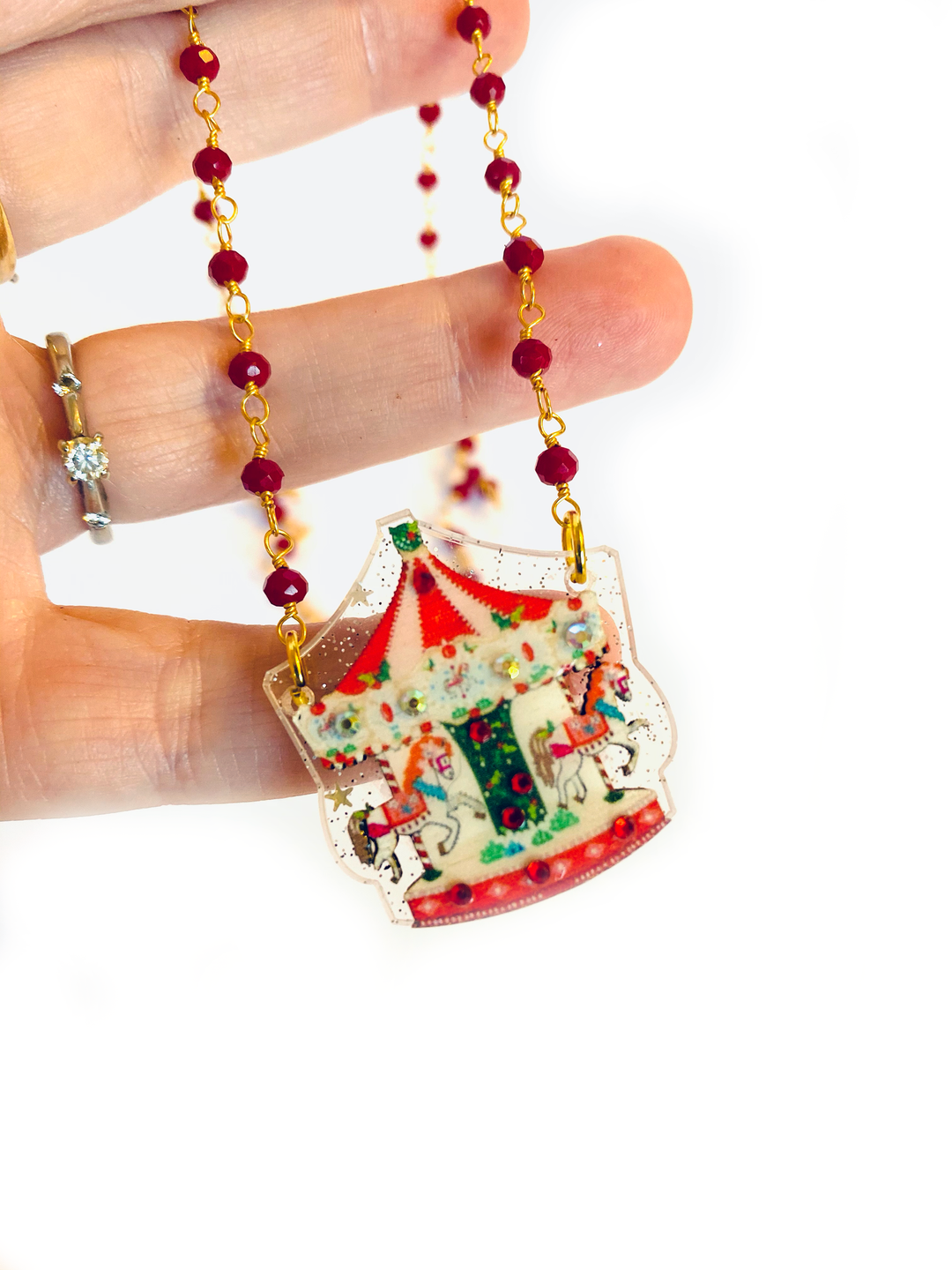 Christmas Carousel Necklace by Rosie Rose Parker