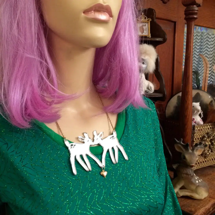 Christmas Fawns Statement Necklace