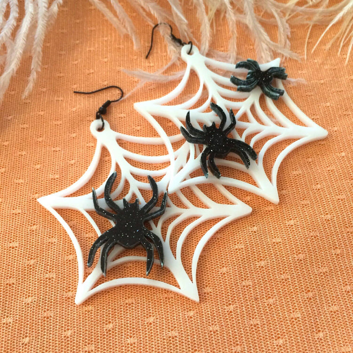 Spider Web Acrylic Earrings