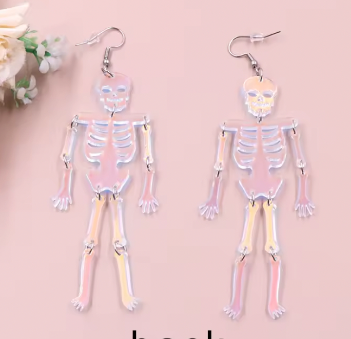 Drop Dead Dangles Skeleton Earrings by Lipstick & Chrome