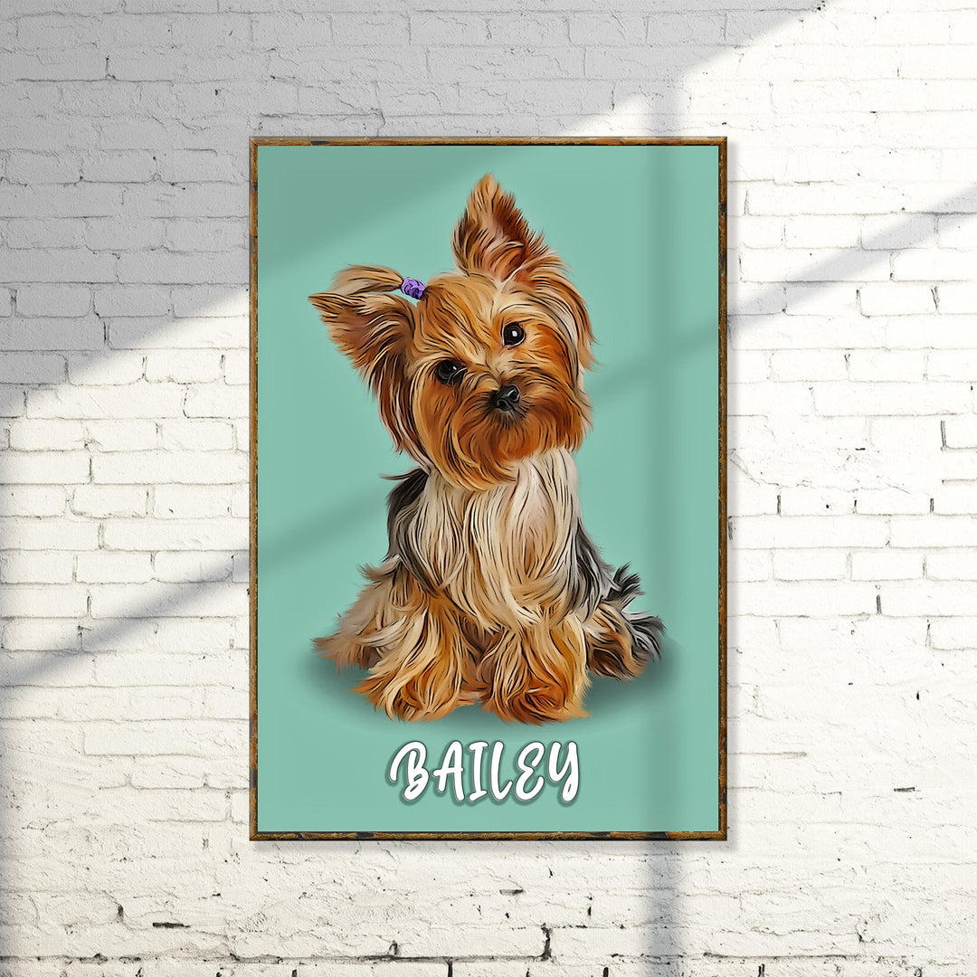 Pet Pastel Portrait- Yorkshire Terrier Sign
