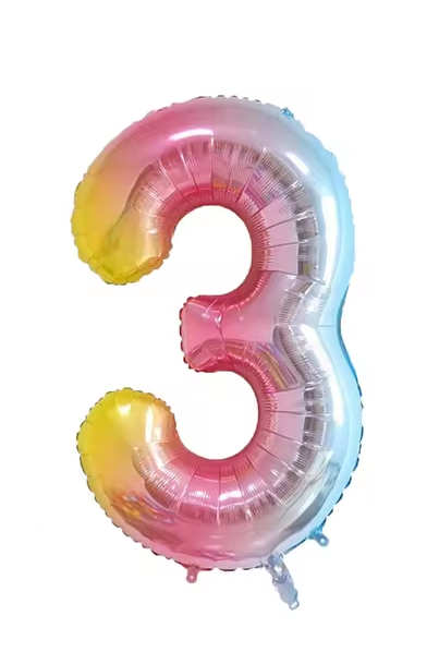 Rainbow Gradient Colorful Number Balloon Foil Balloon F07M1-77-3