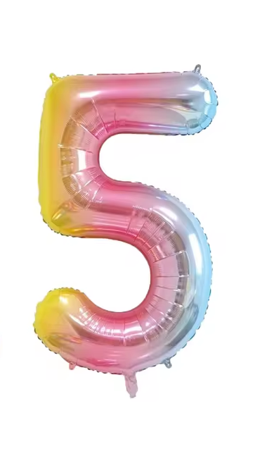 Rainbow Gradient Colorful Number Balloon Foil Balloon F07M1-77-5
