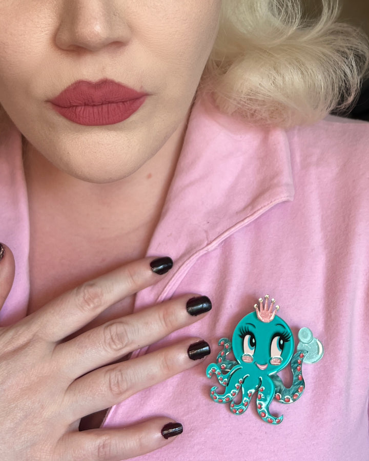 Olivia the Octo Cutie Brooch by Miss Fluff x Lipstick & Chrome