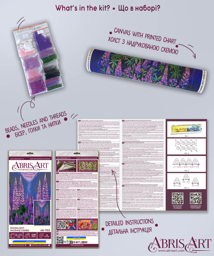 Moonlight Bead Embroidery Kit by Abris Art AB-952