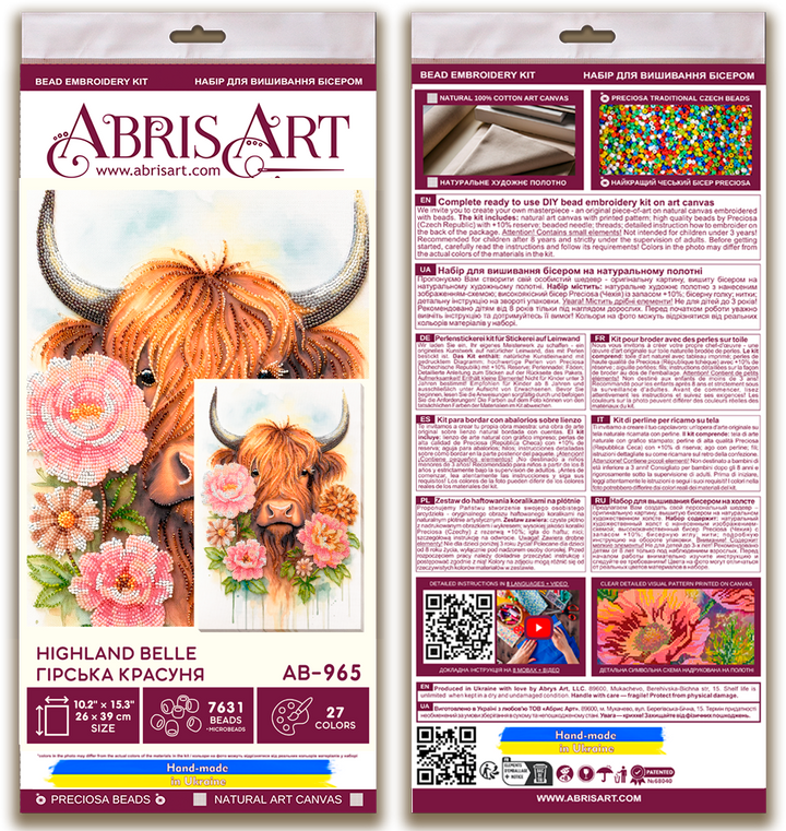 Highland Belle Bead Embroidery Kit by Abris Art AB-965