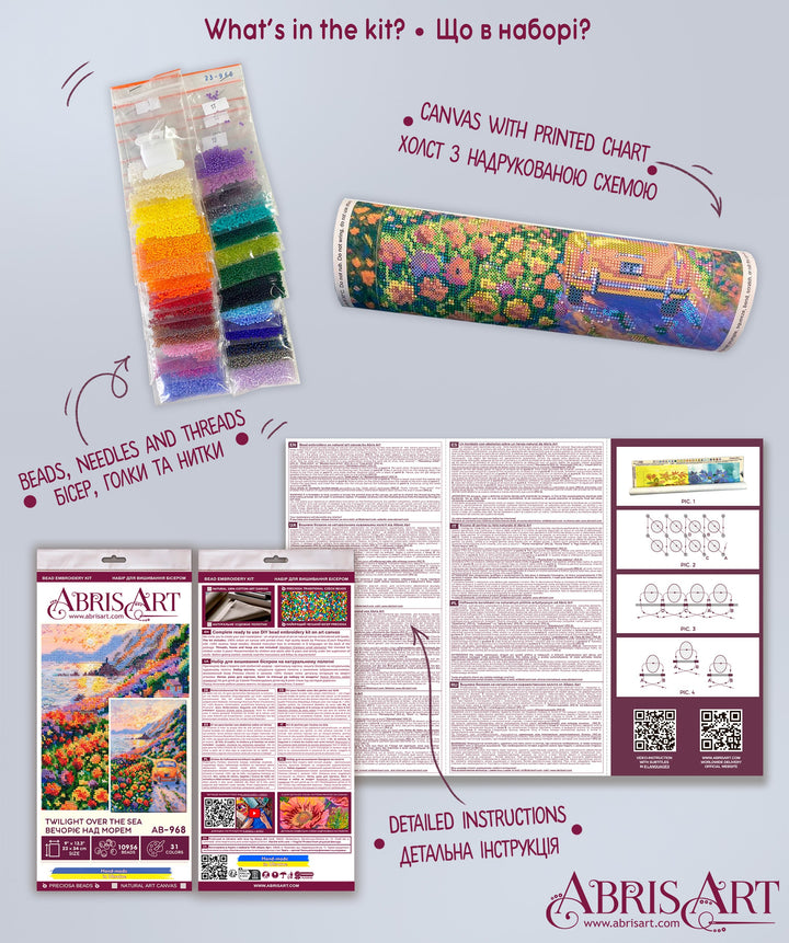 Twilight over the Sea Bead Embroidery Kit by Abris Art AB-968