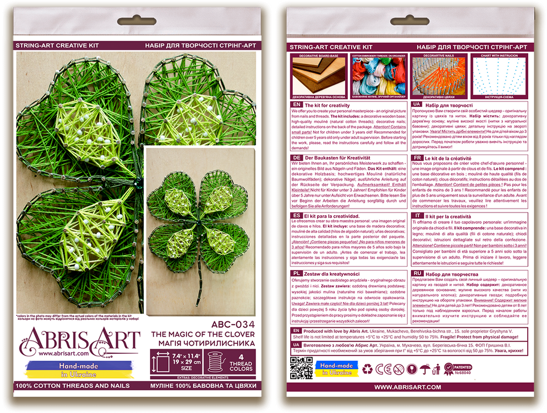 Creative Kit String Art - The magic of the clover