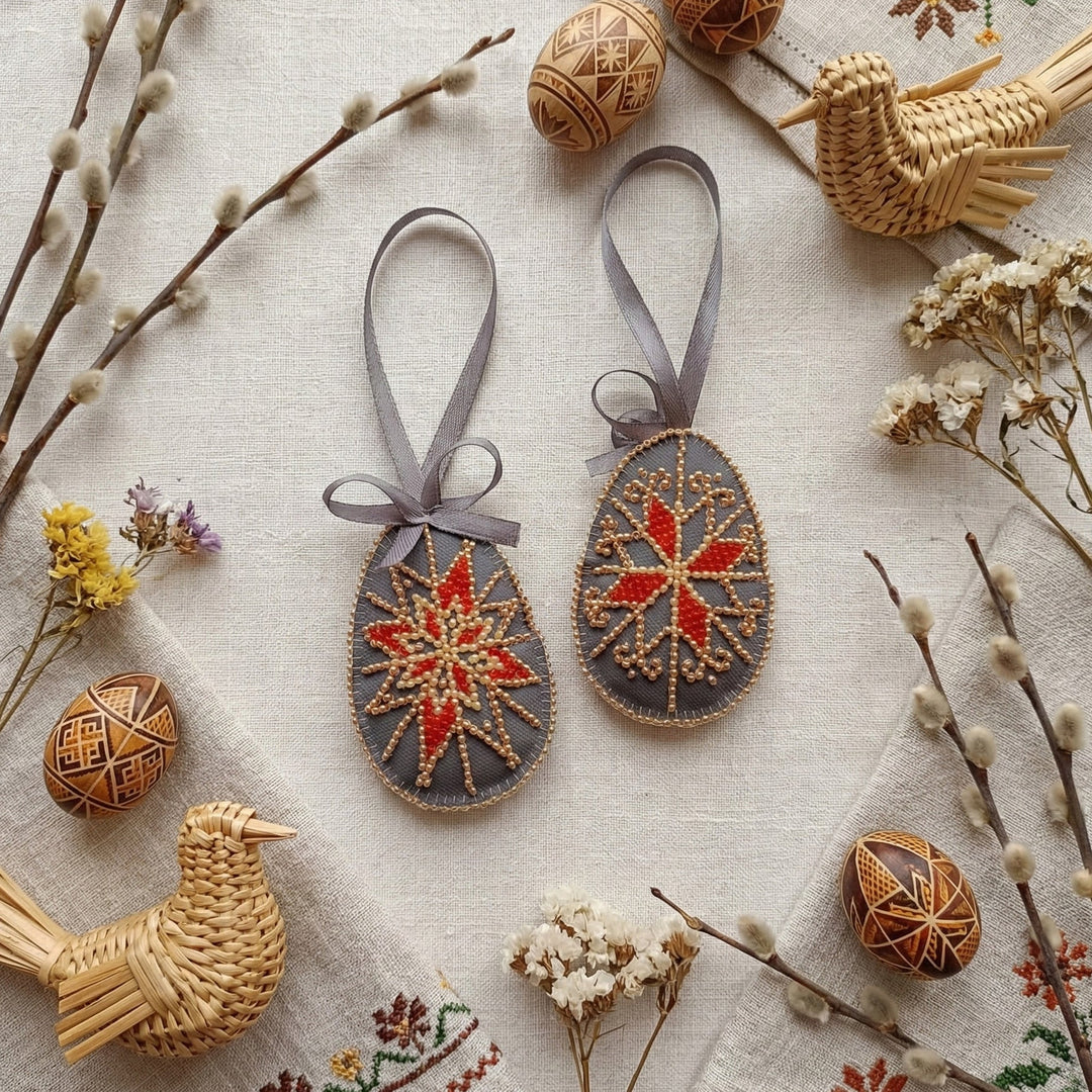 Easter Star Bead Embroidery Decoration Kit by Abris Art ABT-056