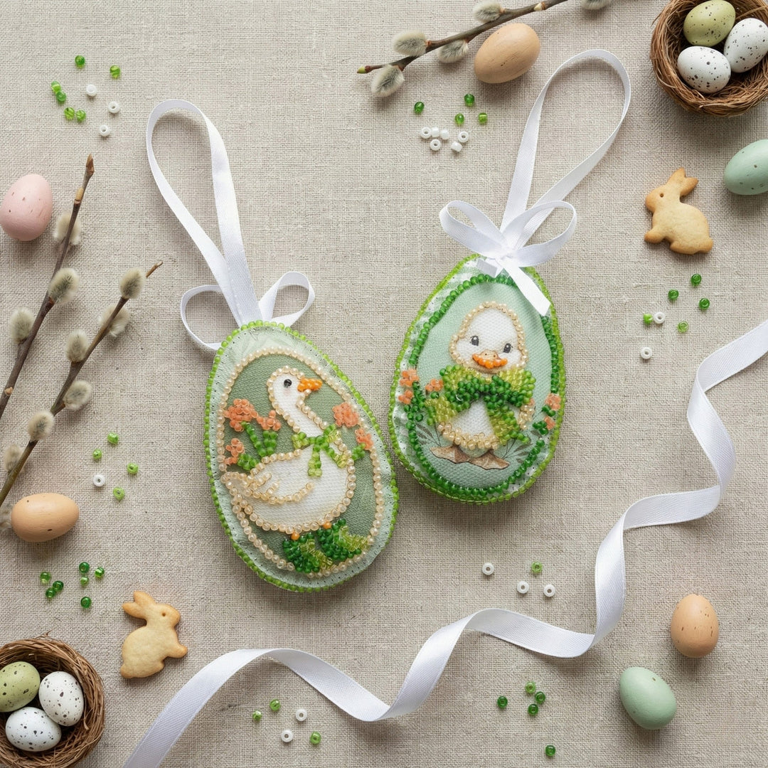 Easter Guests Bead Embroidery Decoration Kit by Abris Art ABT-058