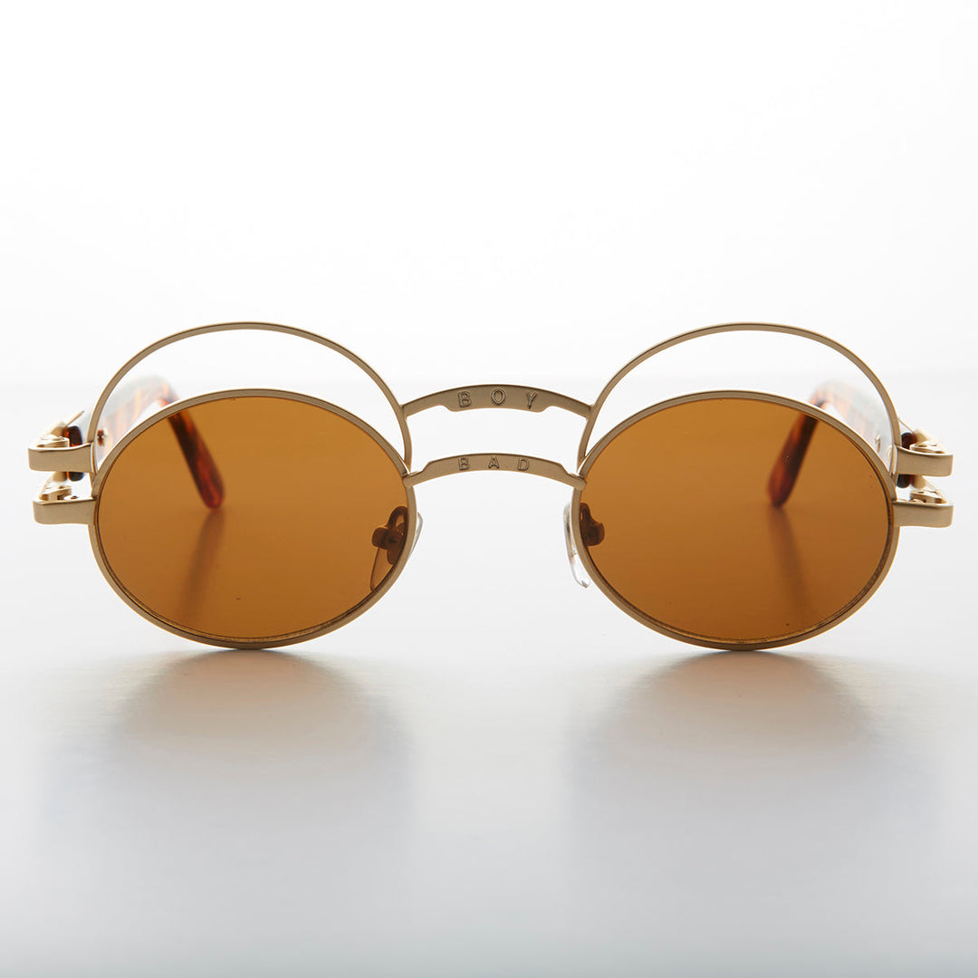 Futuristic Oval Sunglass with Double Eyelid - Ace