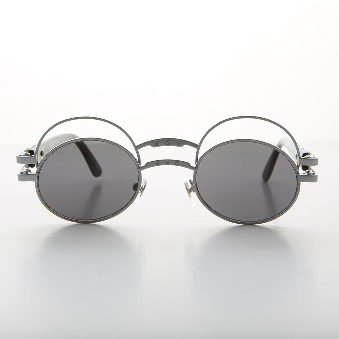 Futuristic Oval Sunglass with Double Eyelid - Ace