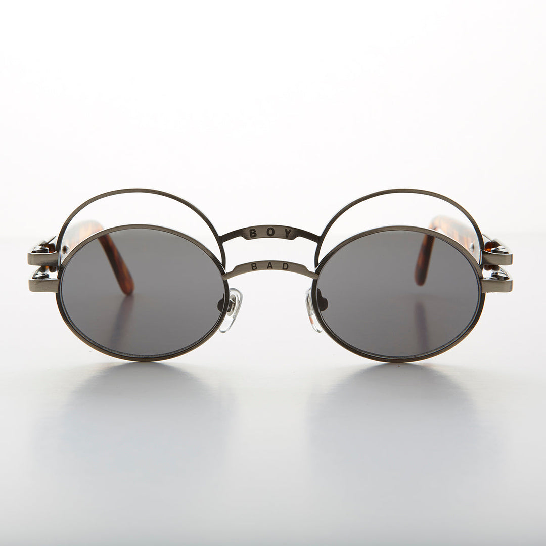 Futuristic Oval Sunglass with Double Eyelid - Ace