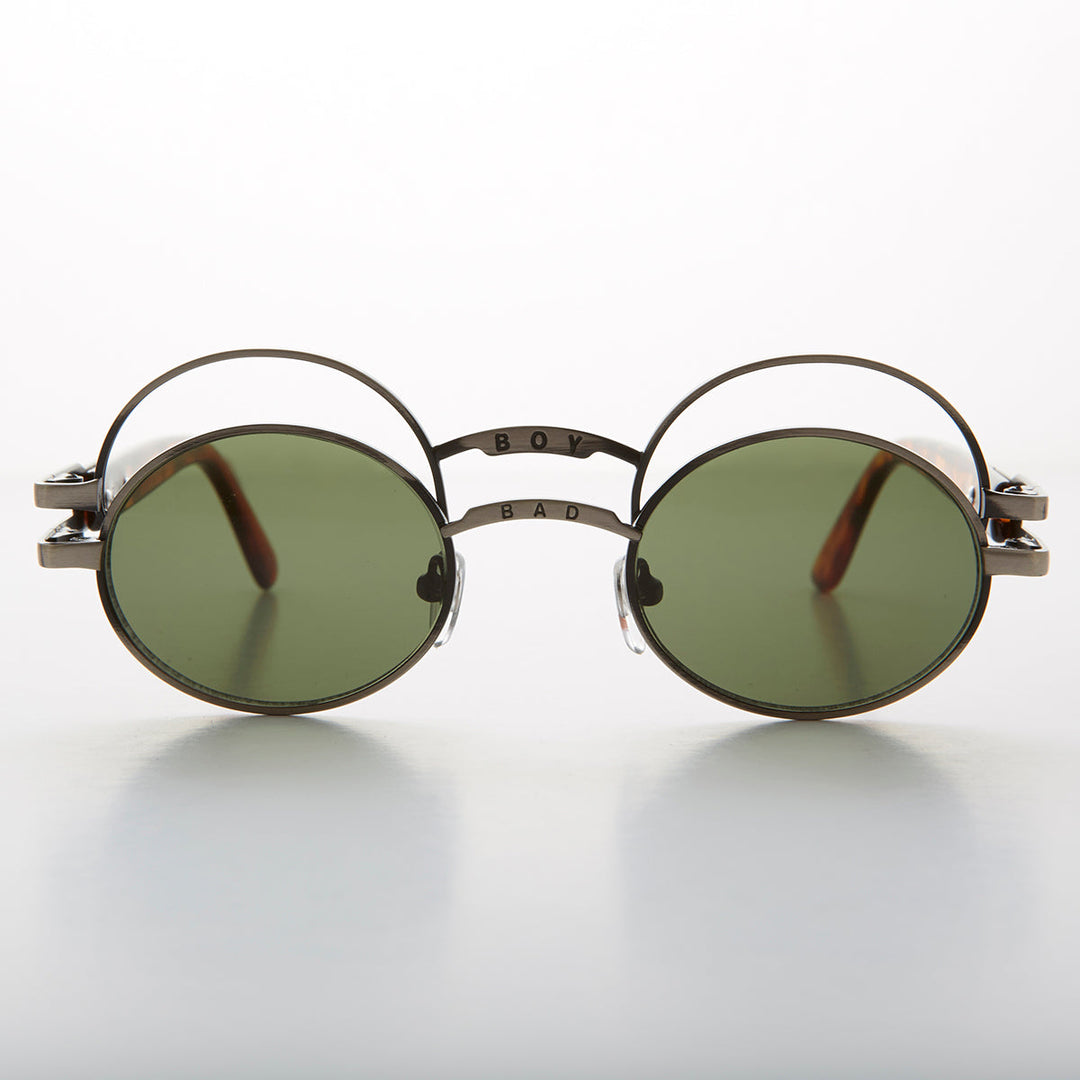 Futuristic Oval Sunglass with Double Eyelid - Ace