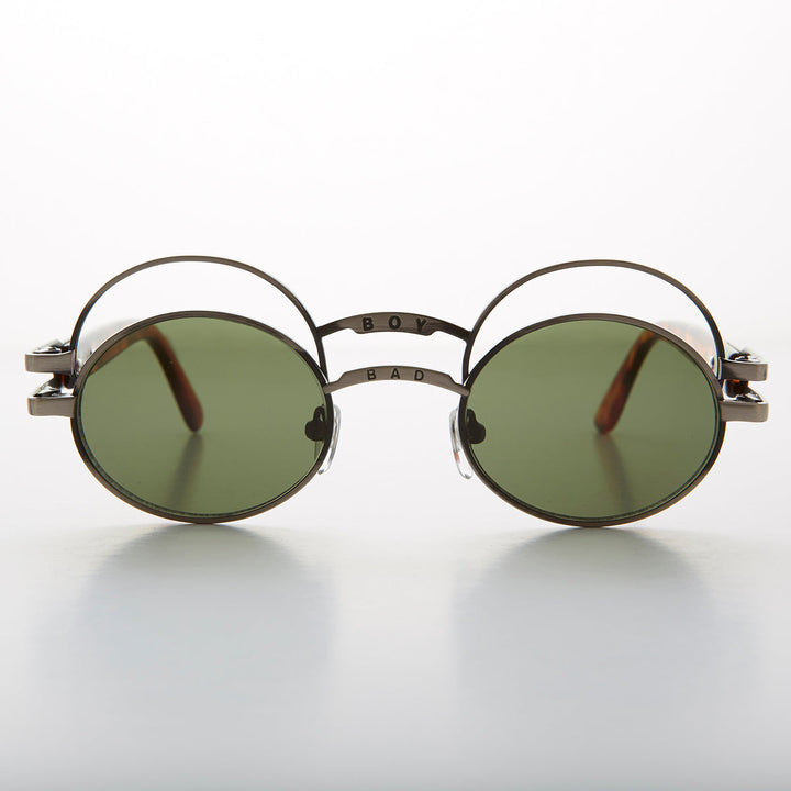 Futuristic Oval Sunglass with Double Eyelid - Ace