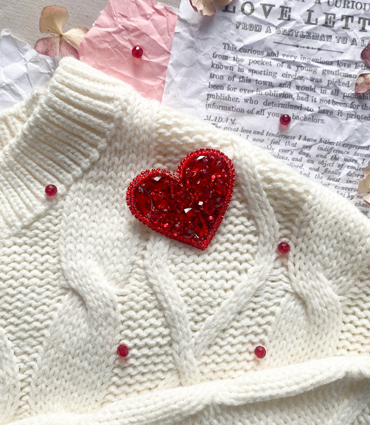Little Heart Bead Embroidery Brooch Decoration Kit by Abris Art AD-245