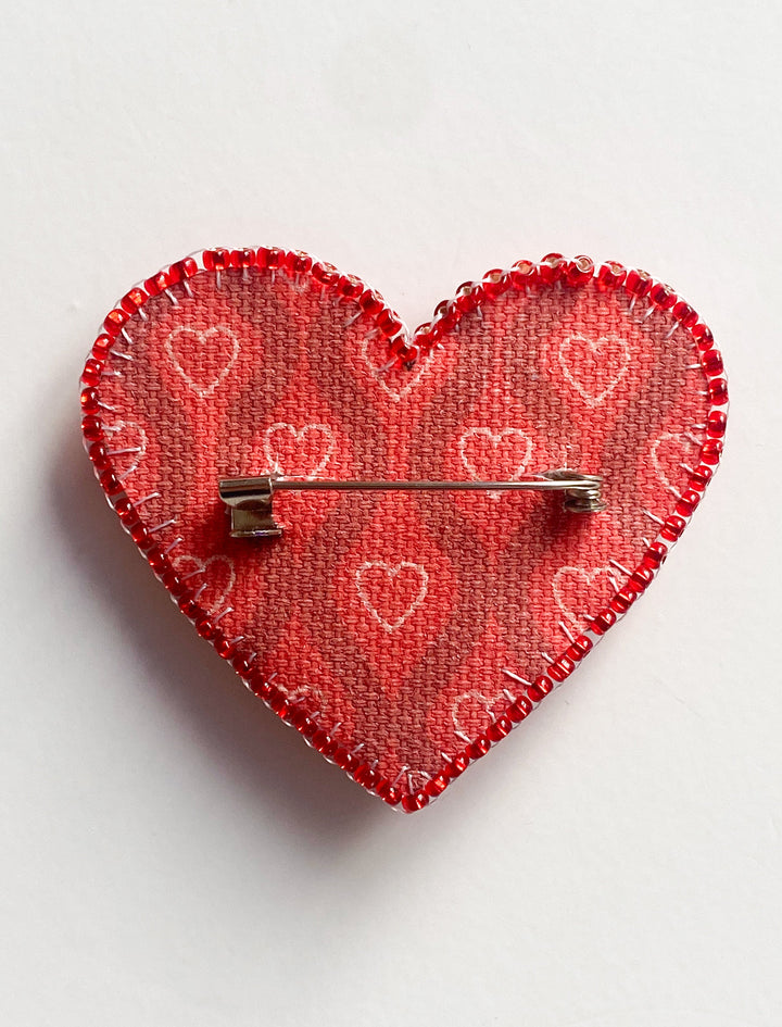 Little Heart Bead Embroidery Brooch Decoration Kit by Abris Art AD-245