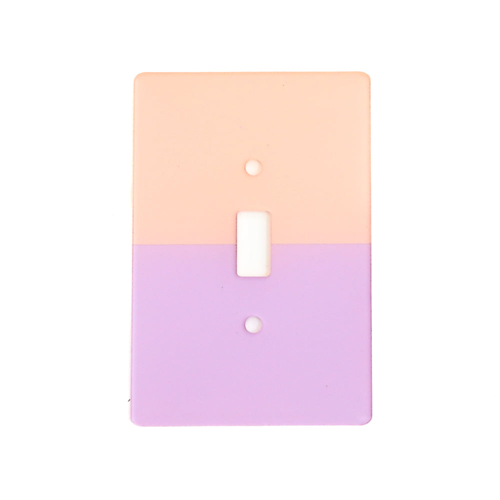 Peach and lavender color acrylic block light switch plate