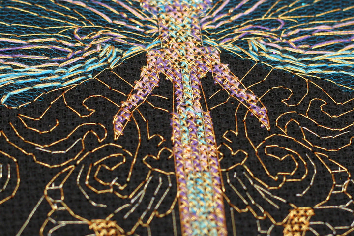 Counted Cross stitch kit - Golden dragonfly