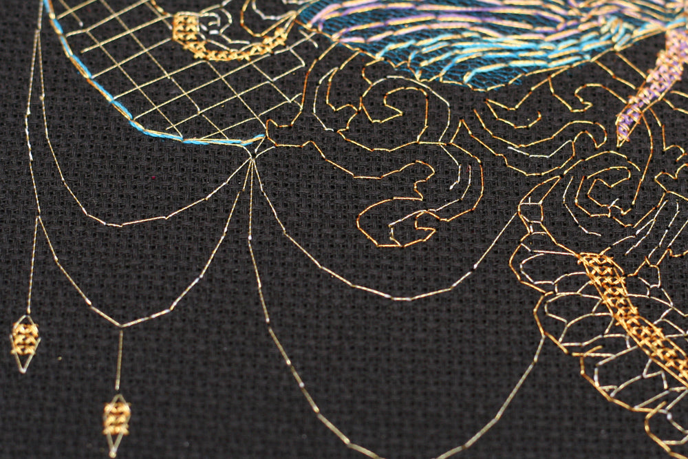 Counted Cross stitch kit - Golden dragonfly