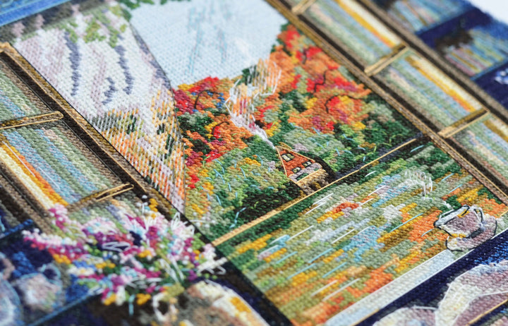 Cross-stitch kit - Tea party by the window AH-199