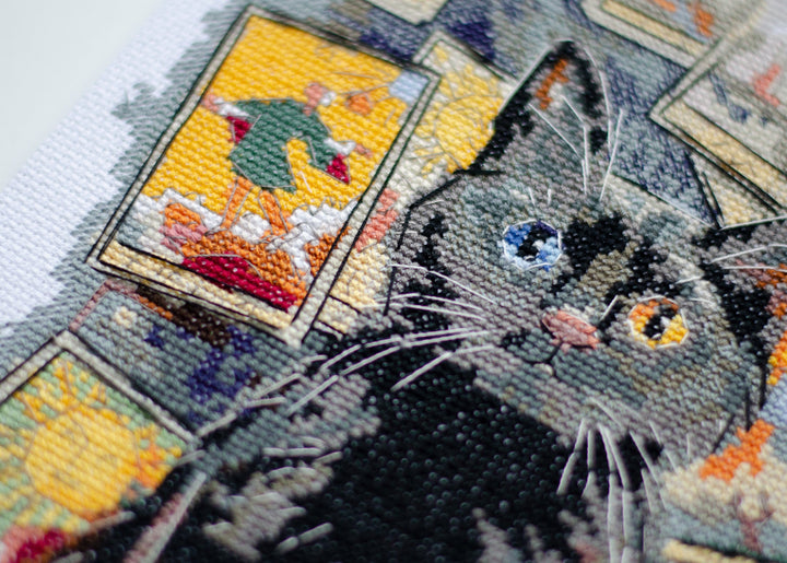Counted Cross stitch kit - Premonition. Black Cat