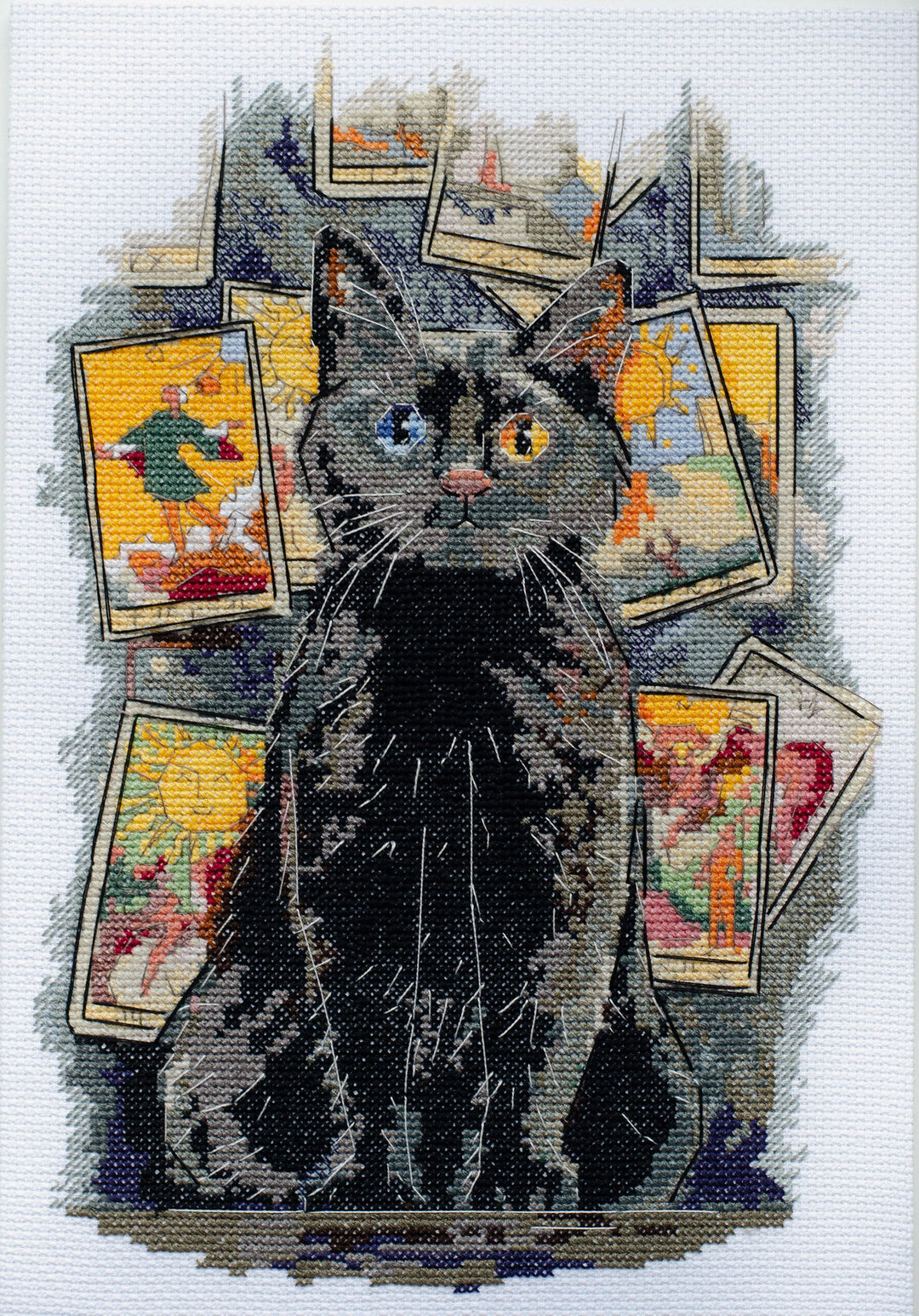 Counted Cross stitch kit - Premonition. Black Cat