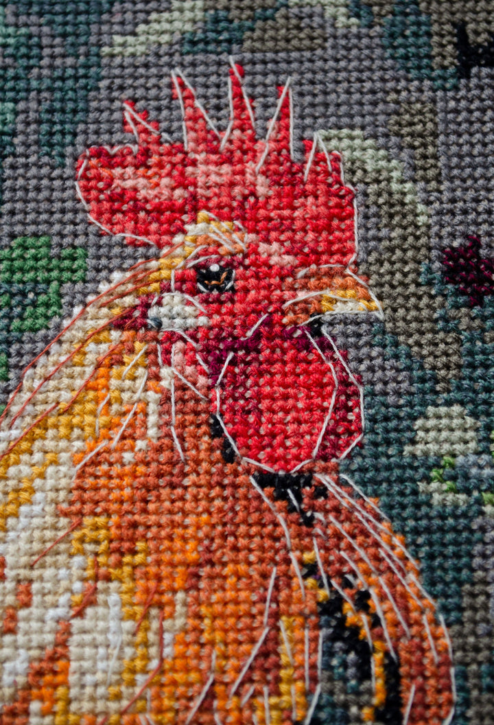Cross-stitch kit - The Rooster in the Yard AH-268