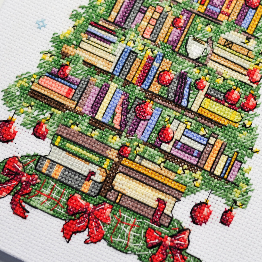 Reader's Christmas Tree Counted Cross-Stitch Kit by Abris Art AH-315