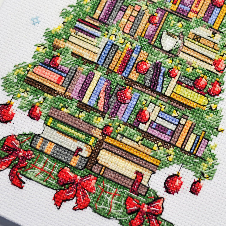 Reader's Christmas Tree Counted Cross-Stitch Kit by Abris Art AH-315