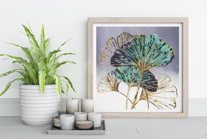 Mid-sized Bead Embroidery kit - Emerald leaves