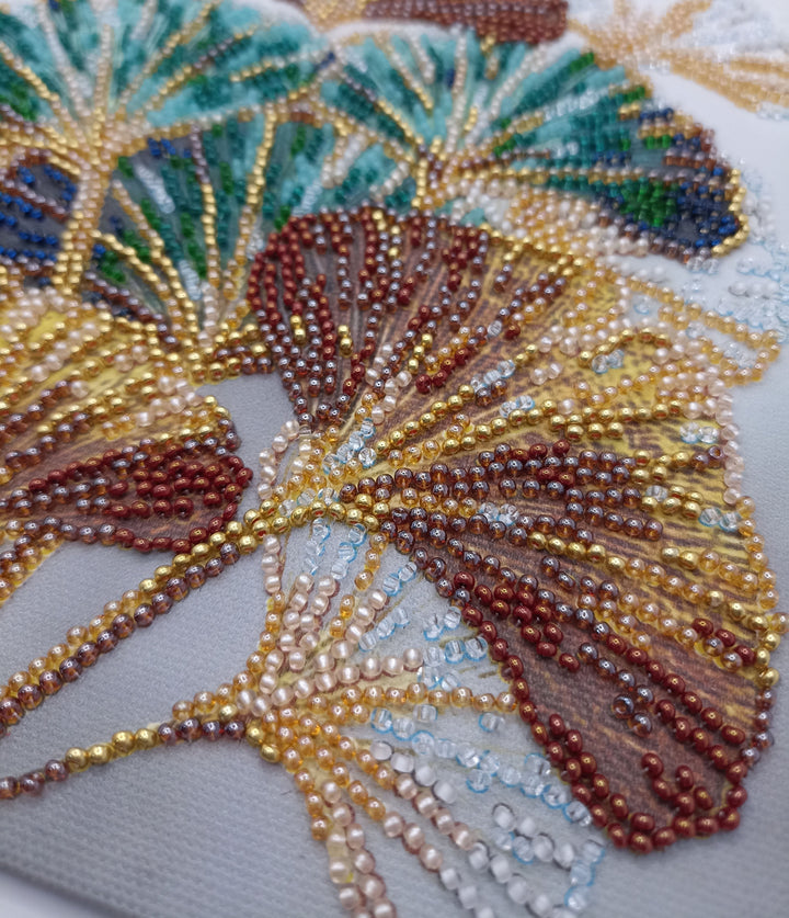 Mid-sized Bead Embroidery kit - Emerald branch