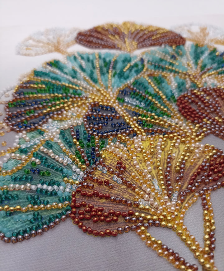 Mid-sized Bead Embroidery kit - Emerald branch
