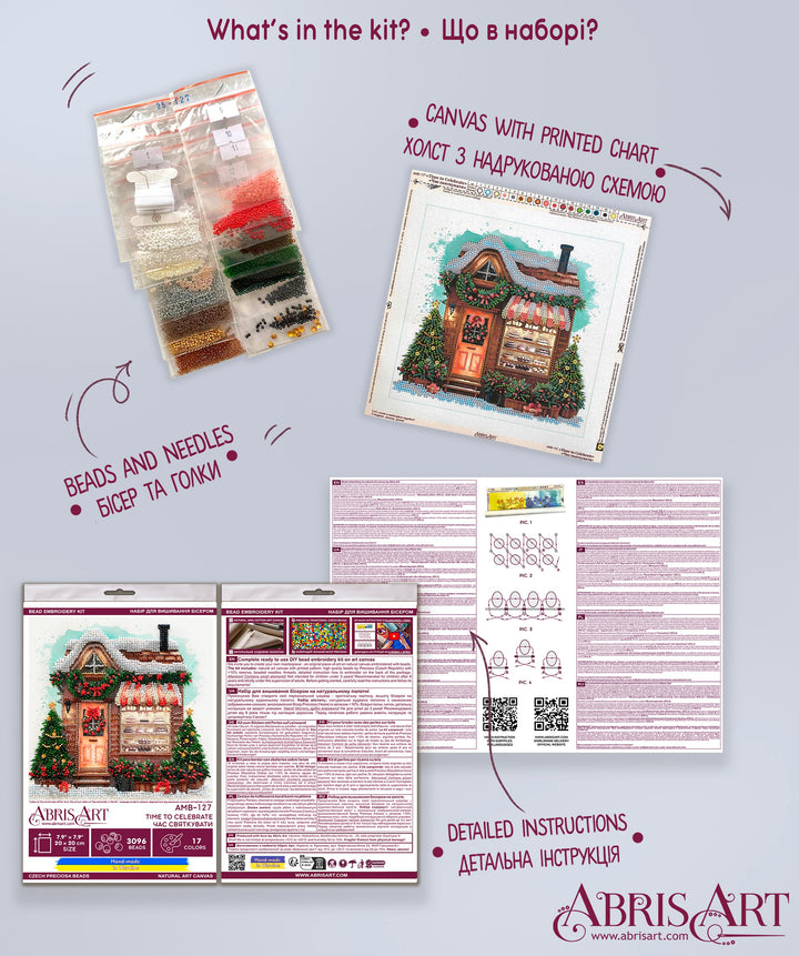 Time to Celebrate Mid-Sized Bead Embroidery Kit by Abris Art AMB-127