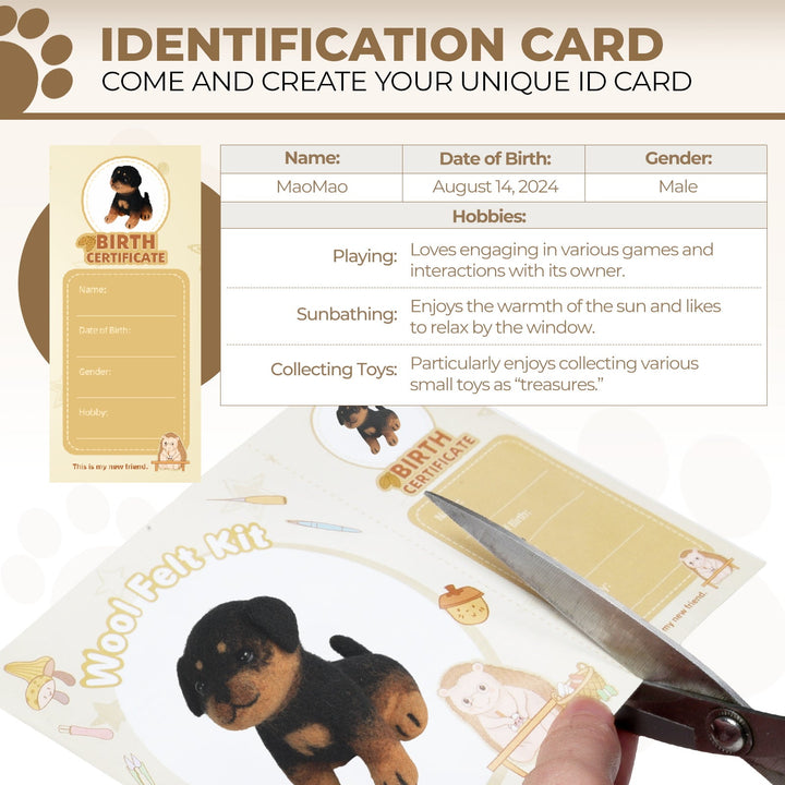 Beagle Needle Felting Kit. Wizardi DIY Wool Craft Kit F07N8-W548-N2