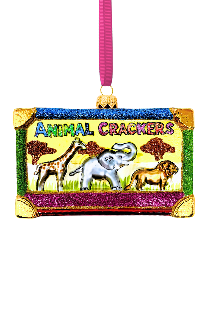 Animal Biscuits Box Glass Ornament