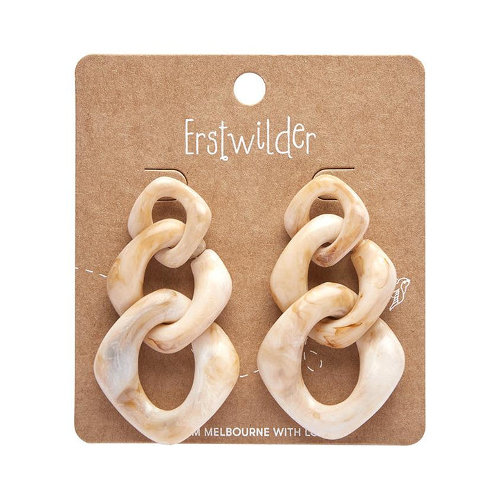 Statement Marble Chain Earrings - Cream by Erstwilder x Iris Apfel