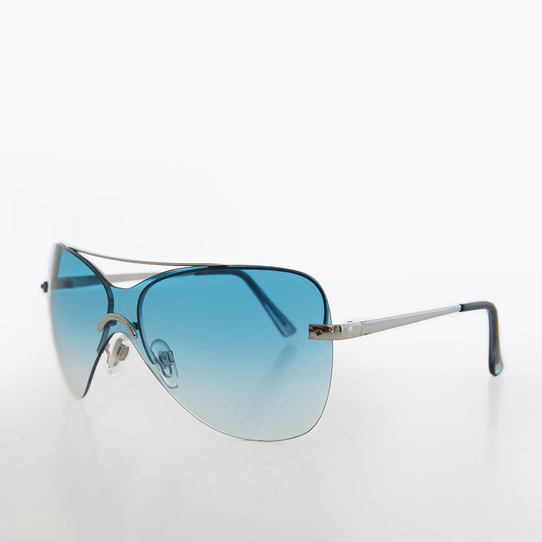Curved Mono Lens Vintage Sunglasses - Pilar
