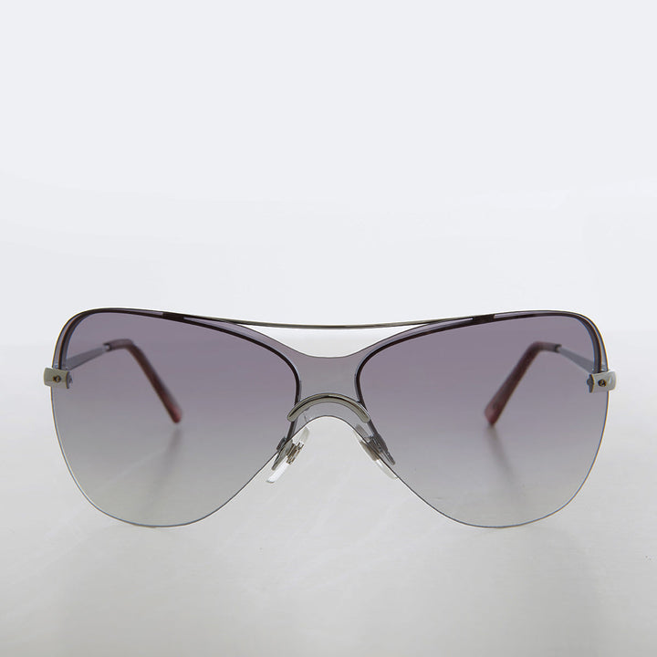 Curved Mono Lens Vintage Sunglasses - Pilar