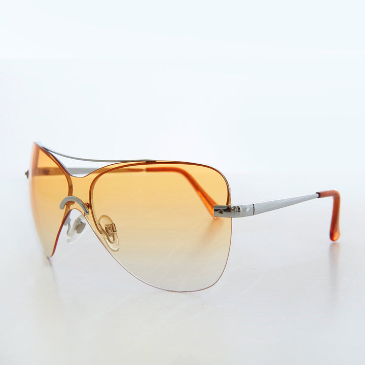 Curved Mono Lens Vintage Sunglasses - Pilar