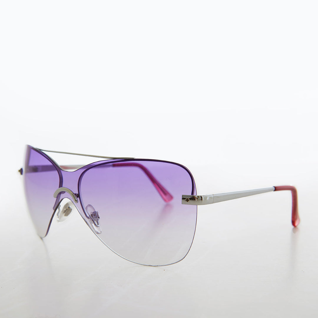 Curved Mono Lens Vintage Sunglasses - Pilar
