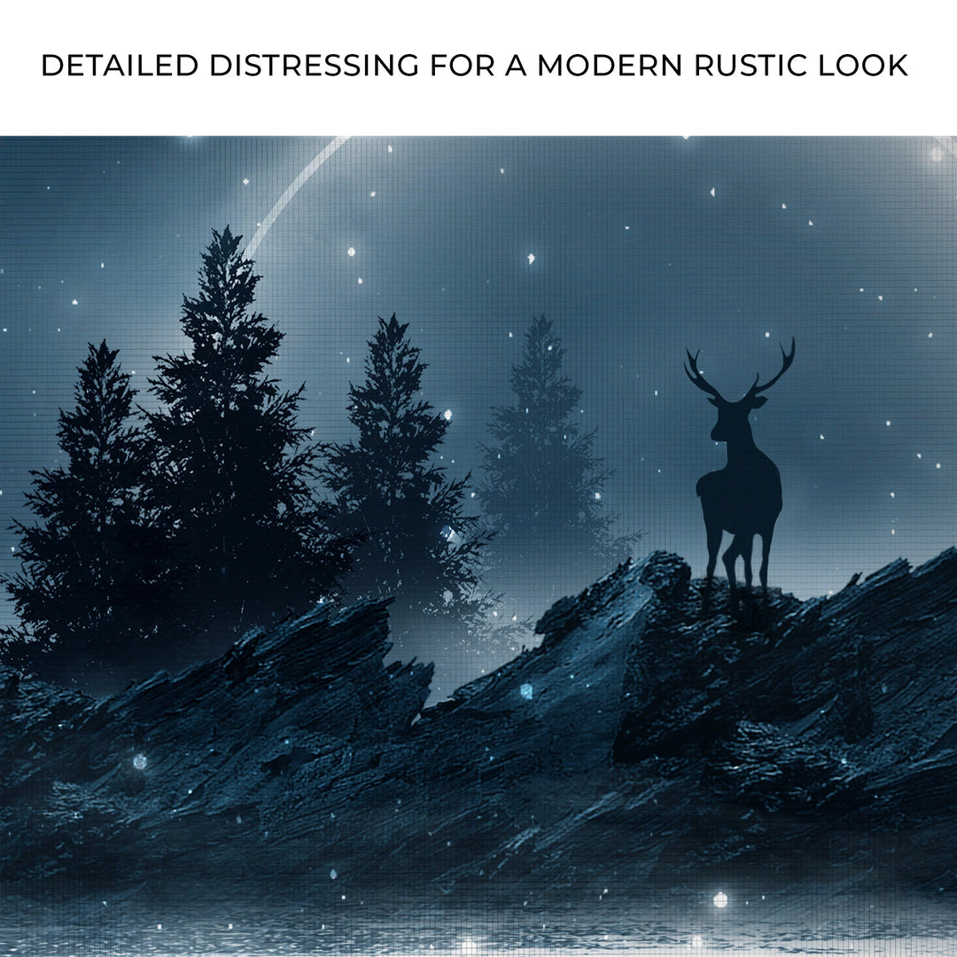 Midnight Deer Canvas Wall Art