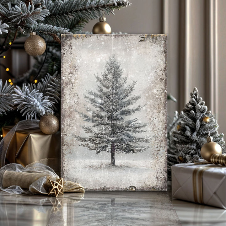 Vintage Christmas Tree Wall Art X