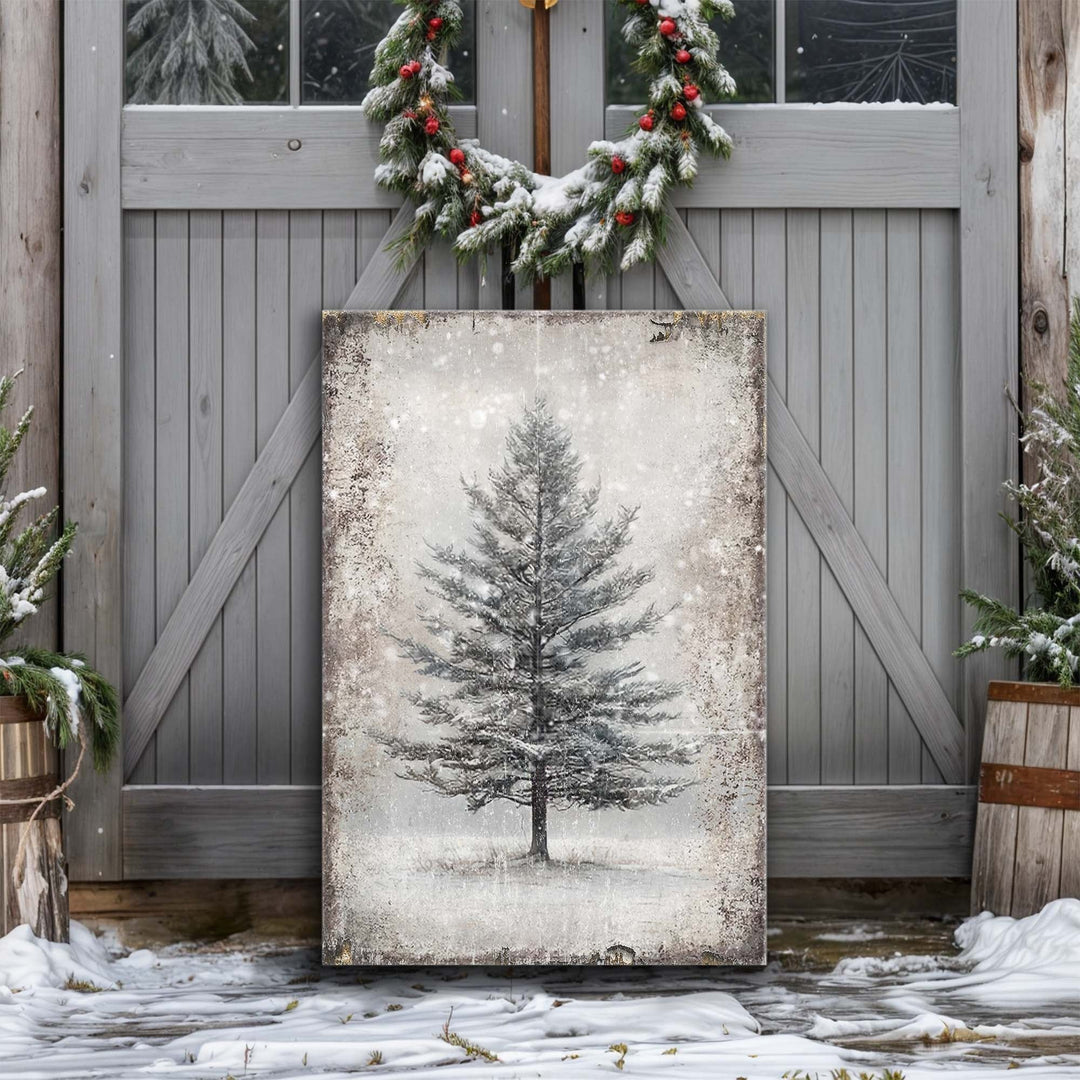 Vintage Christmas Tree Wall Art VII