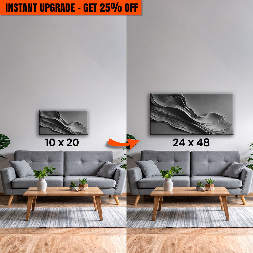 Upgrade Your 20x10 Inches 'Black Minimalist Wall Art' Canvas To 48x24 Inches