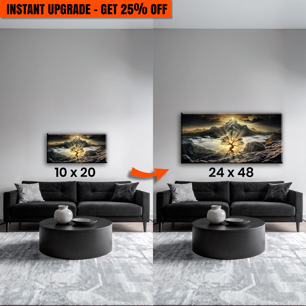 Upgrade Your 20x10 Inches 'Burning Bush - Faith Wall Art II' Canvas To 48x24 Inches